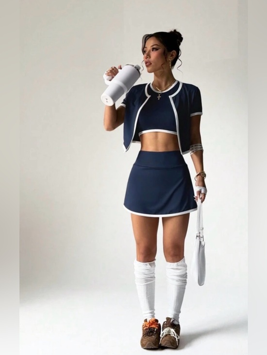 Tennis Dress & shorts set Athletic skirt skort pleated pickleball golf XS S M L - Picture 11 of 11